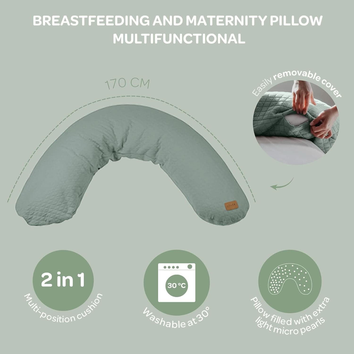 Castello Rosso - Cuscino premaman e allattamento 170 cm Accessori Alimentazione e Allattamento Bebe Naty Shop
