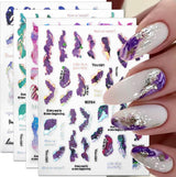 Adesivi per unghie in marmo 6 colori adesivi autoadesivi argento bronzer adesivi per unghie in marmo sbocciato Adesivi per unghie in marmo 3D accessori di design adesivi per nail art set di adesivi per unghie lamina per unghie