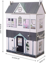 Olivia's Little World Dreamland Casa delle bambole interattiva in legno a 3 livelli con 13 accessori per mobili per bambole Bianco TD-13632A