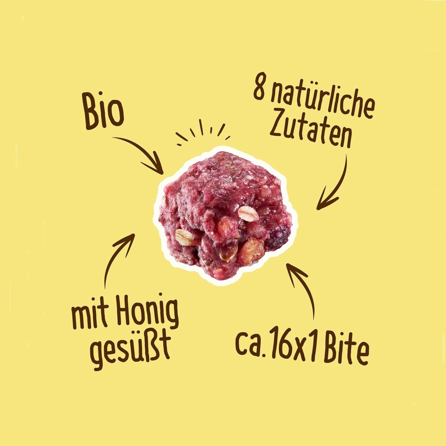 HAFERVOLL Minis Colza e Banana 8x 65g - Certificato biologico, con miele, senza zuccheri aggiunti, perfetto da condividere