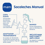 MAM Tiralatte manuale E102 - Tiralatte per latte materno, comodo ed efficiente Accessori Alimentazione e Allattamento Bebe Naty Shop
