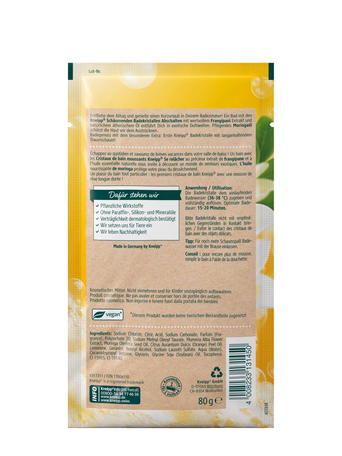 Kneipp, sali da bagno frizzanti, 80 grammi Doccia e bagno Naty Shop