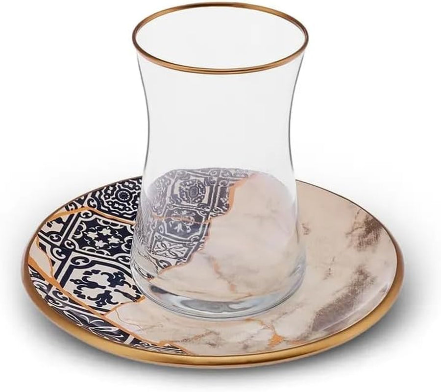 Set da tè Karaca Aris 12 pezzi per 6 persone - Squisito servizio in porcellana per un elegante piacere del tè
