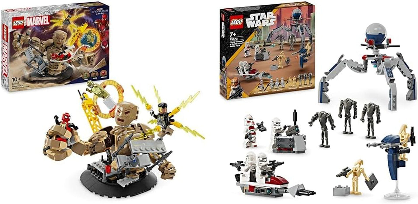 LEGO Marvel Spider-Man vs. Sandman: Showdown, giocattolo da supereroe con personaggi tra cui lucertola ed elettro, giocattolo da costruzione, regalo per gli appassionati di azione, ragazzi e ragazze, 76280 Set da costruzione Beuche den LEGO-Store Clone Trooper Battle Pack