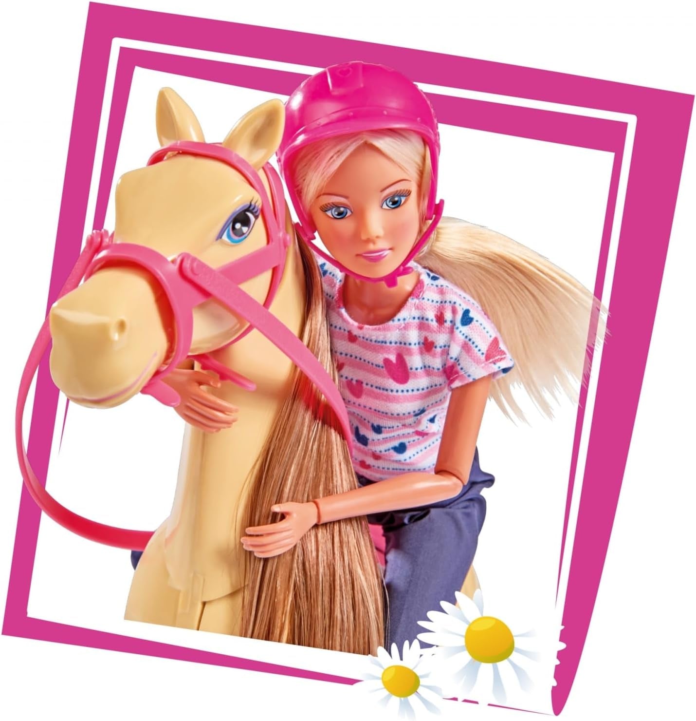 Simba 105730939 - Steffi Love Equitazione Completo 2 Cavalli Bambola alla moda completamente articolata 29 cm per bambini dai 3 anni in su