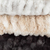 Lavish Home Coperta Gerüschte Oversize in Pelliccia Sintetica, 152,4 X 203,2 Cm, Pelliccia Sintetica Jacquard, Copriletto Queen Size per Letti e Divani, Letti e Coperte Grigie Lavish Home