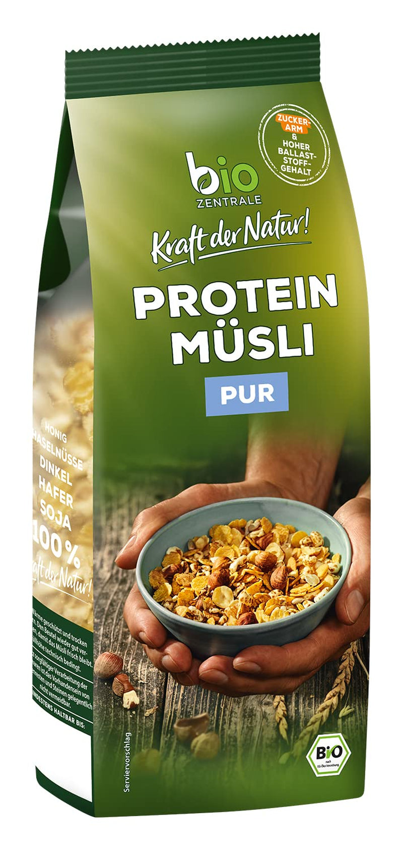 Muesli proteico puro Biozentrale - 375g - Biologico con miele - Come cereale per la colazione o come spuntino