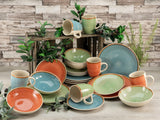 CreaTable, 22851, serie COUNTRY, set di stoviglie da 24 pezzi per 6 persone, servizio combinato in porcellana, lavabile in lavastoviglie e adatto al microonde, produzione di qualità