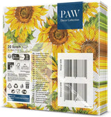 PAW - Tovaglioli 3 Veli (33 X 33 Cm) I 20 Pezzi I Perfetti per Compleanni, Feste, Appuntamenti I Decorazioni per la Tavola Autunnali I Tovaglioli di Carta Colorati - Petali Gialli Girasole I Girasole Danzante