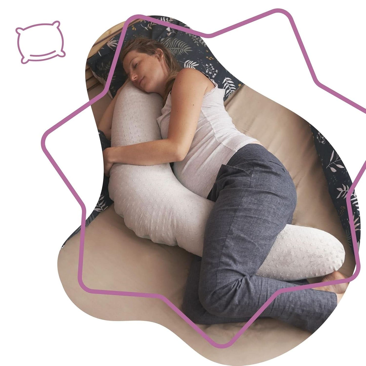 Badabulle Cuscino per allattamento e soffice cuscino per gravidanza, 150 cm, inclusa fodera, forma ergonomica Accessori Alimentazione e Allattamento Bebe Naty Shop