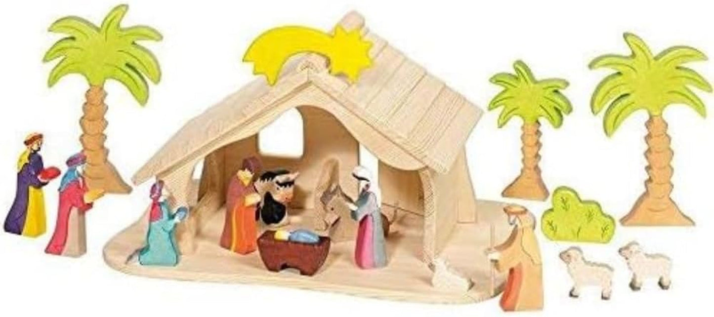 Casa delle bambole Holztiger con stella di Natale (senza figurine, senza alberi)