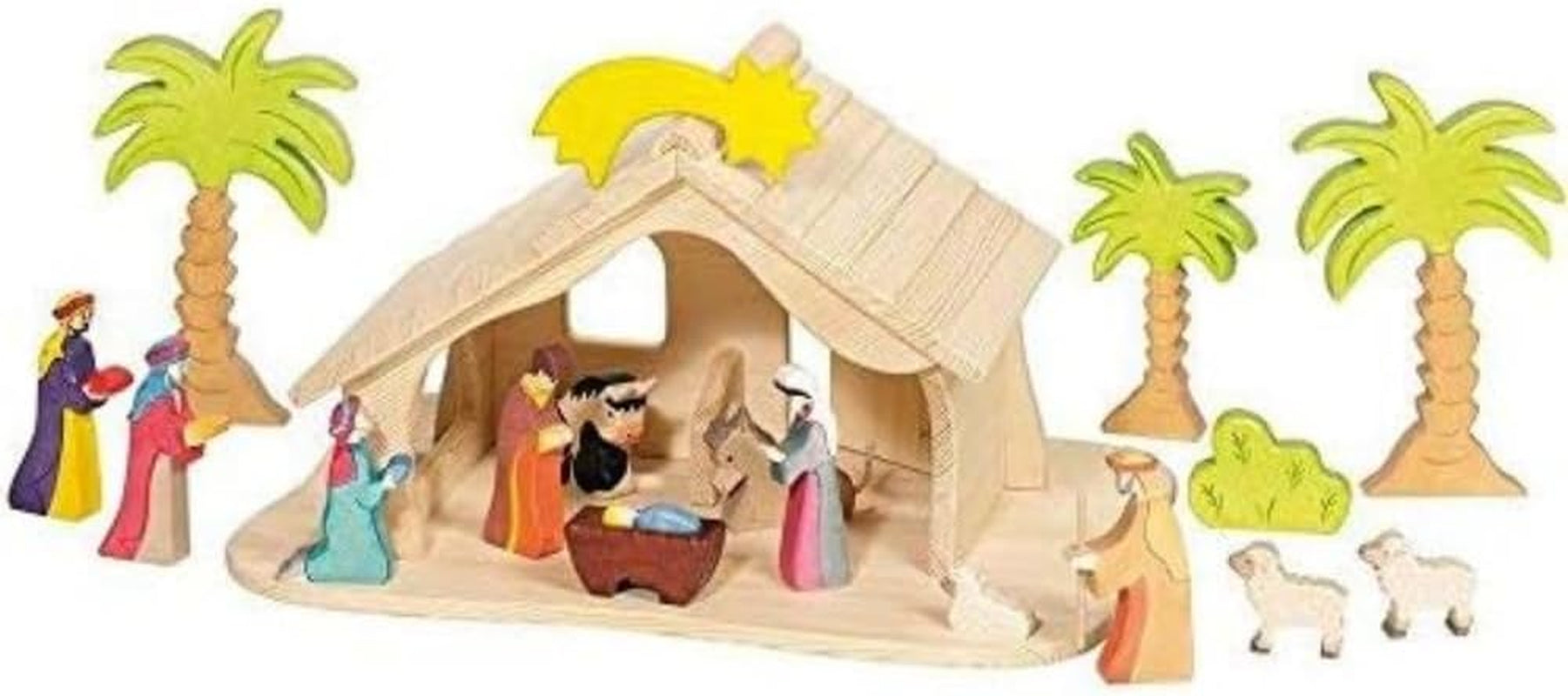Casa delle bambole Holztiger con stella di Natale (senza figurine, senza alberi)