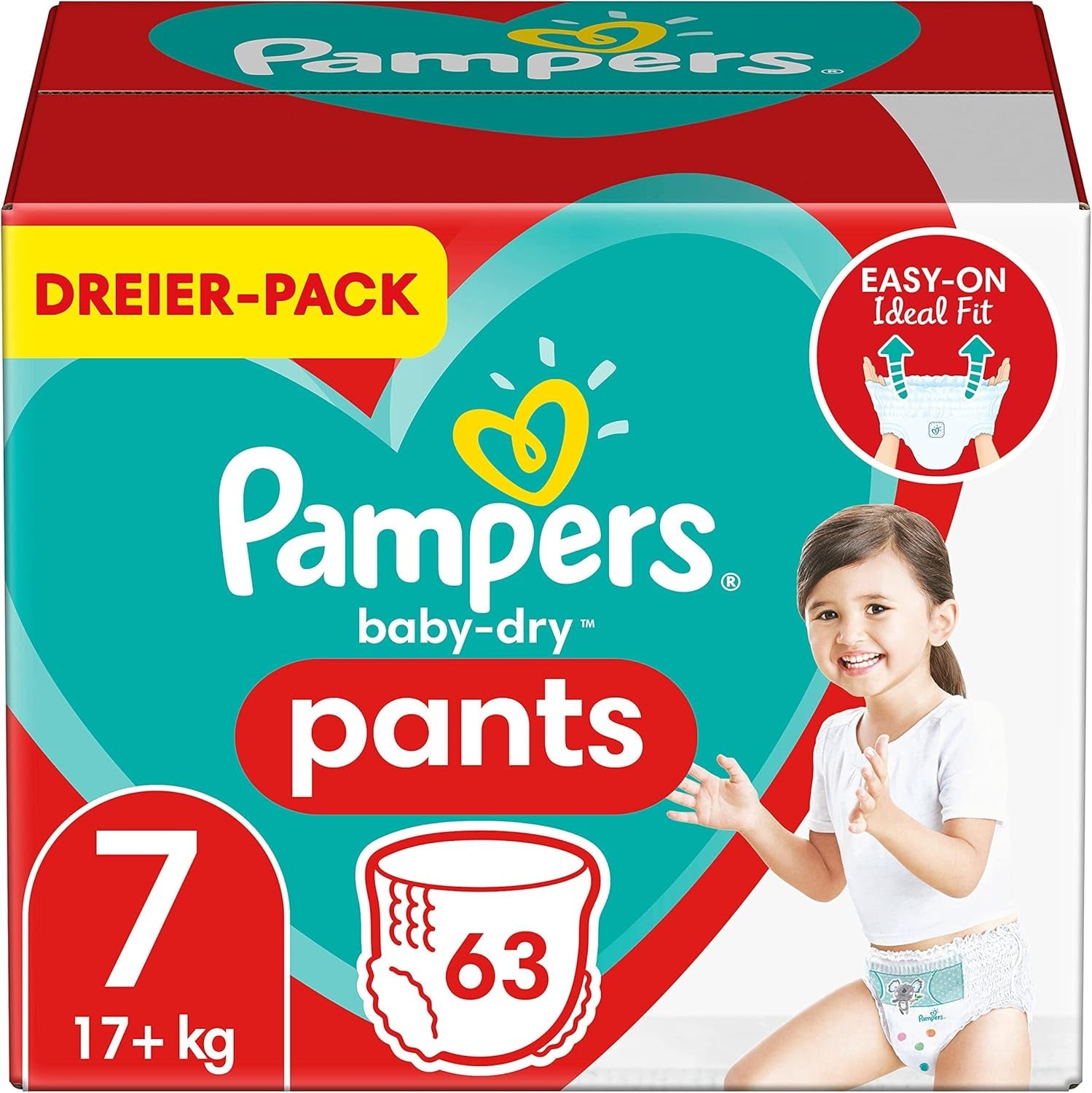 Pannolini Pampers Baby-Dry, taglia 8, 43 pannolini, da 19 kg, confezione Jumbo+