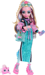 Monster High Lagoona Blu Neptuna Pesce Top Corto e Maxi Gonna Sportiva Bambola con 7 Accessori Tra Cui Occhiali da Sole a Conchiglia, Snack e Borsa, JHK33