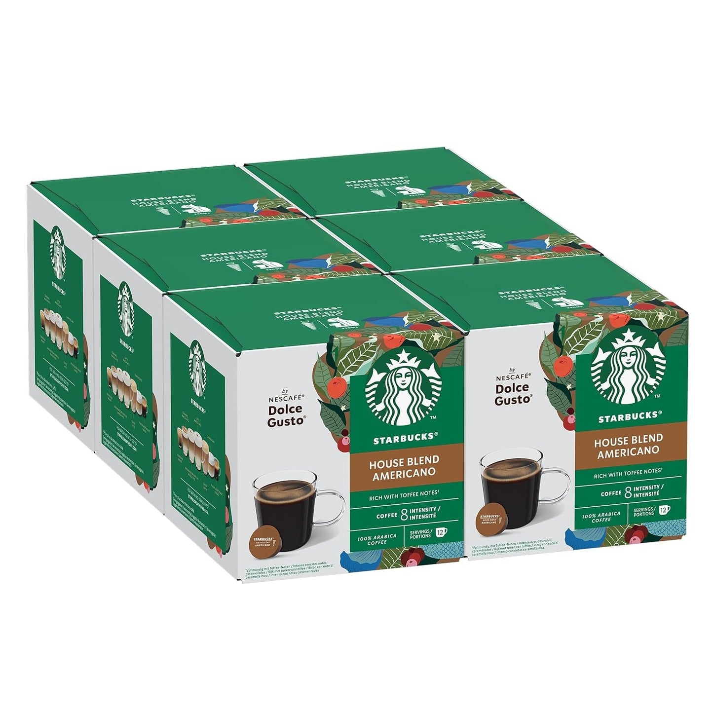 STARBUCKS House Blend di Nescafé Dolce Gusto, Mittlere Röstung, Kaffeekapseln 6 x 12 (72 Kapseln)