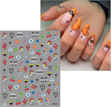JMEOWIO Adesivo per unghie Halloween 9 Blatt Nail Art Sticker Adesivo per unghie Decorazione per decorazioni Decorazioni per unghie