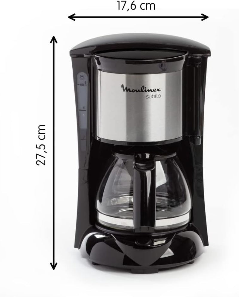 FG150813 Caffettiera Subito, 6 tazze, Nero/Acciaio inox