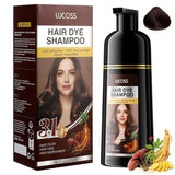 Shampoo Istantaneo per Capelli Neri, Shampoo Tinta Naturale per Capelli, Copertura dei Capelli Grigi al 100% - Facile e Veloce, Tinta Semi Permanente per Capelli Neri, Shampoo Tinta per Capelli per Uomo e Donna Naty Shop Hair Colour Castano Scuro