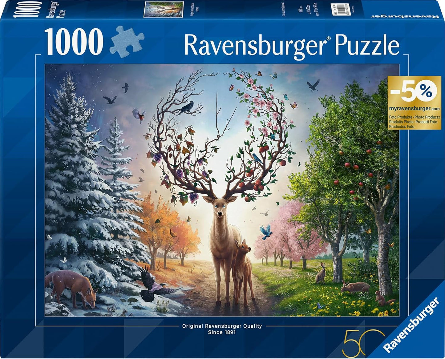 Ravensburger Puzzle 12001088 - Il Cervo Magico e le Quattro Stagioni - Puzzle da 1000 pezzi per Adulti 14+ Puzzle Naty Shop