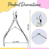 ARMIZ Set di 4 pinze e spingi cuticole, set di strumenti professionali per la rimozione delle cuticole, pinze multiuso per manicure e pedicure in acciaio inossidabile