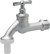 Rubinetto con corna - Filettatura maschio da 20,95 mm (1/2 pollice) - Include collegamento per tubo - Ottone di alta qualità - Ideale come rubinetto da esterno / Rubinetto a botte per pioggia / Rubinetto / Valvola di intercettazione / FLOR92590