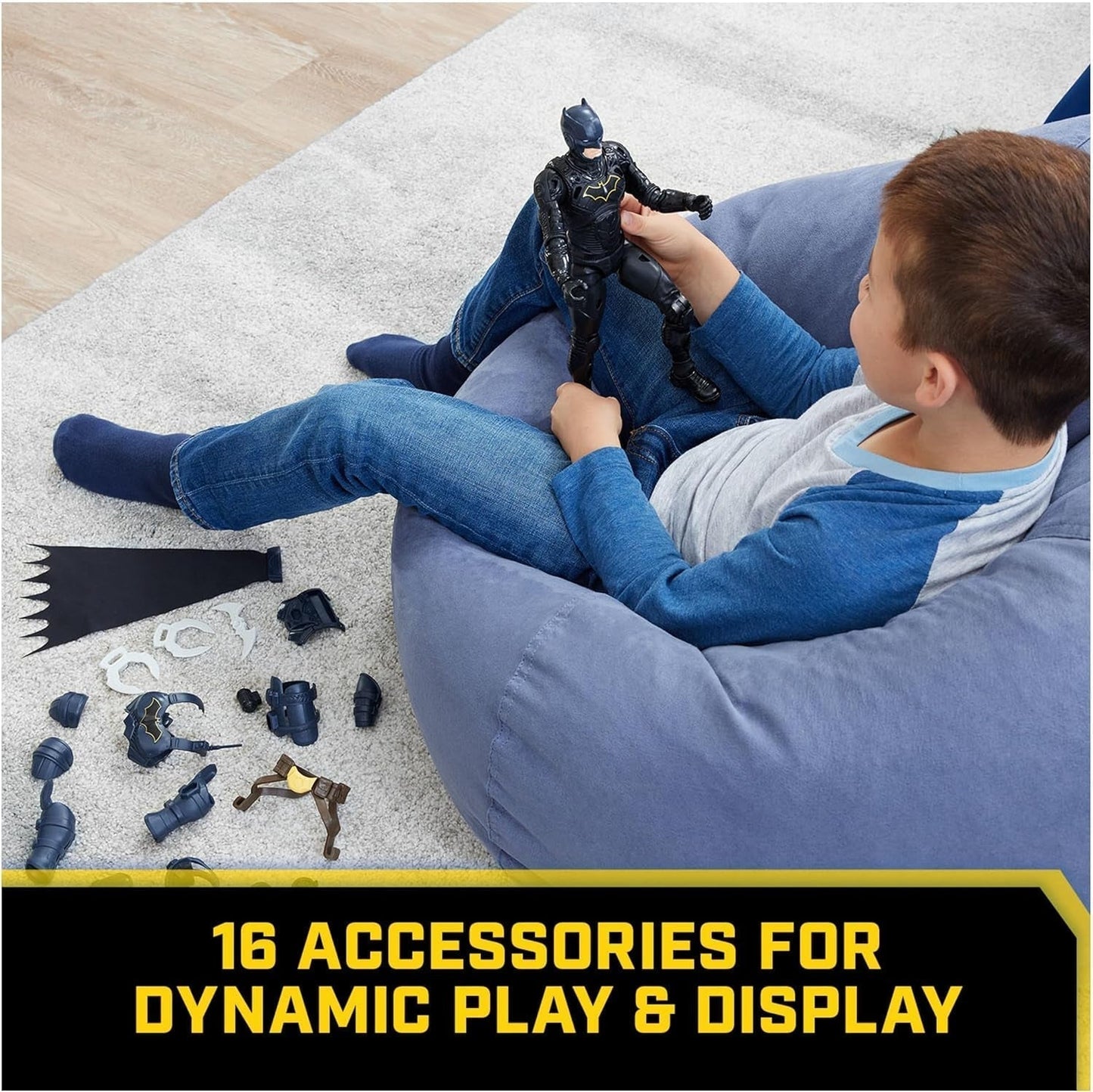 Action Figure DC Batman Adventures, 30 Cm - Con 16 pezzi di equipaggiamento e completamente mobile per emozionanti avventure e acrobazie ricche di azione, giocattolo per bambini dai 3 anni in su Action figures Naty Shop