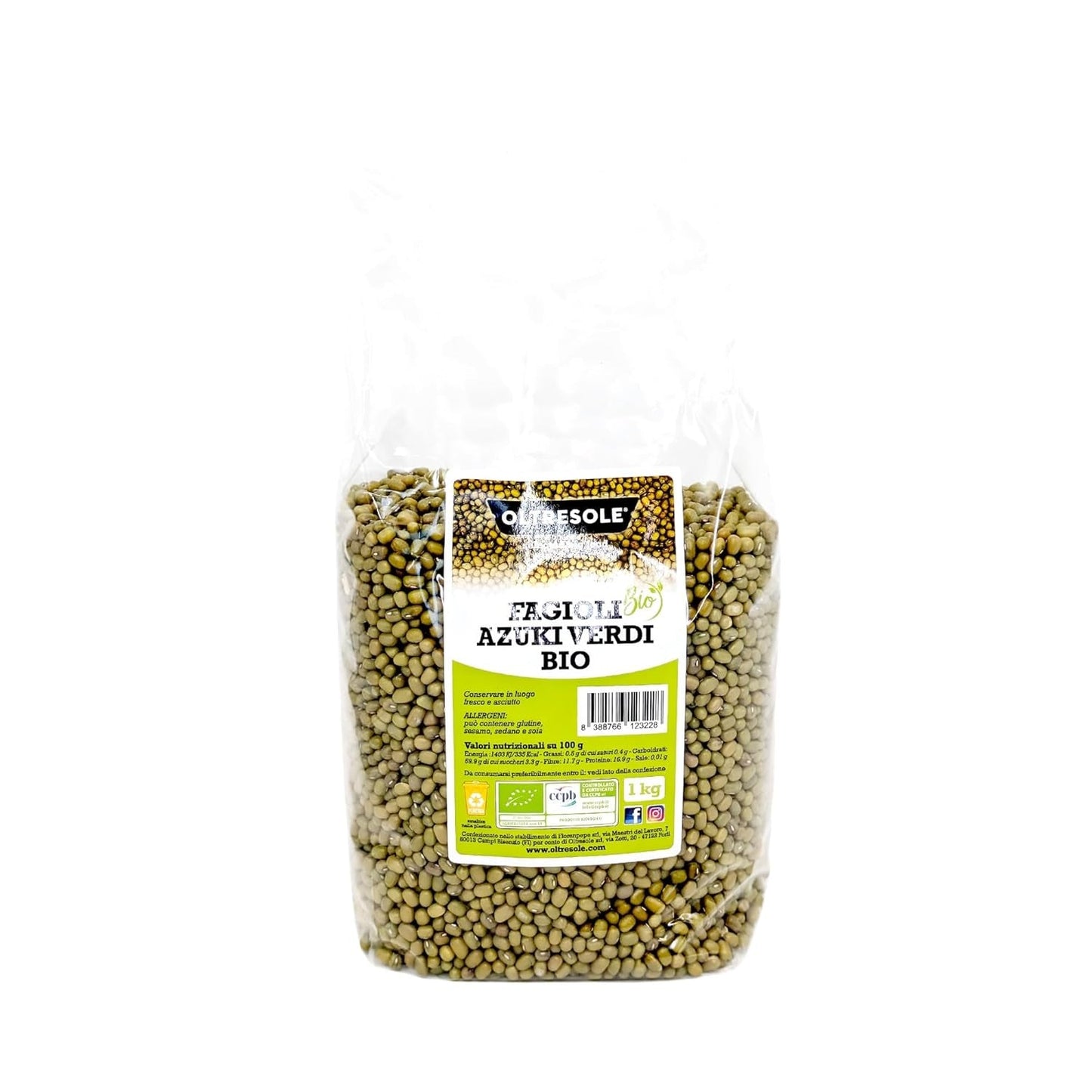 Fagioli Azuki Verdi Biologici, 5kg, Legumi Secchi da Coltivazioni Biologiche Controllate, Ideali per Zuppe, Insalate e Ricette Vegane e Vegetariane, Confezione Economy