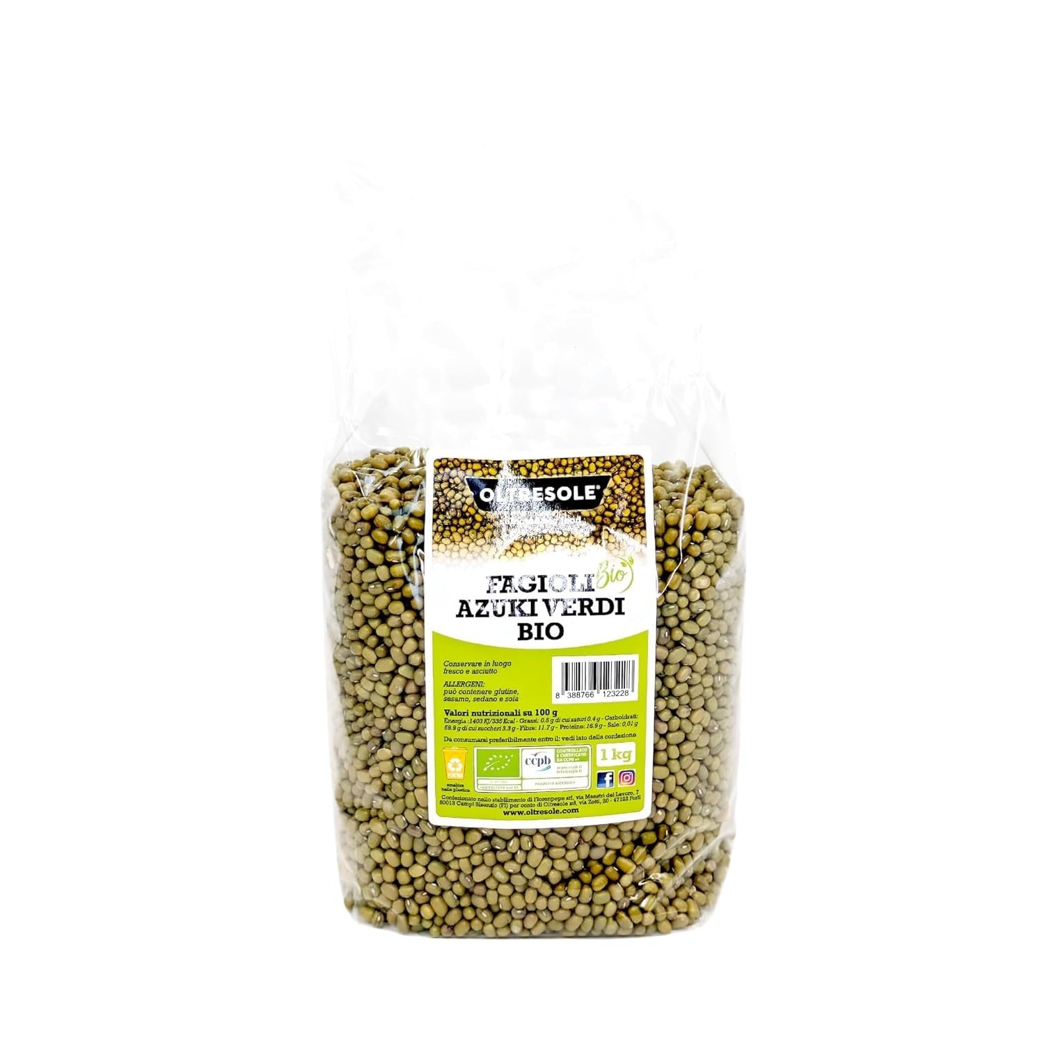 Fagioli Azuki Verdi Biologici, 5kg, Legumi Secchi da Coltivazioni Biologiche Controllate, Ideali per Zuppe, Insalate e Ricette Vegane e Vegetariane, Confezione Economy