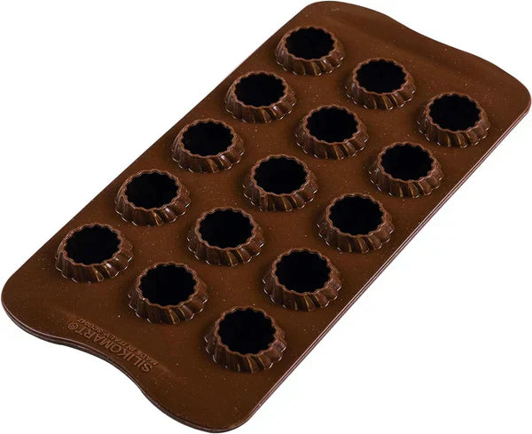 Stampo per cioccolato fiammeggiante 3D Silikomart - Forme 3D uniche con bordo interno per basi rotonde