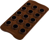 Stampo per cioccolato fiammeggiante 3D Silikomart - Forme 3D uniche con bordo interno per basi rotonde