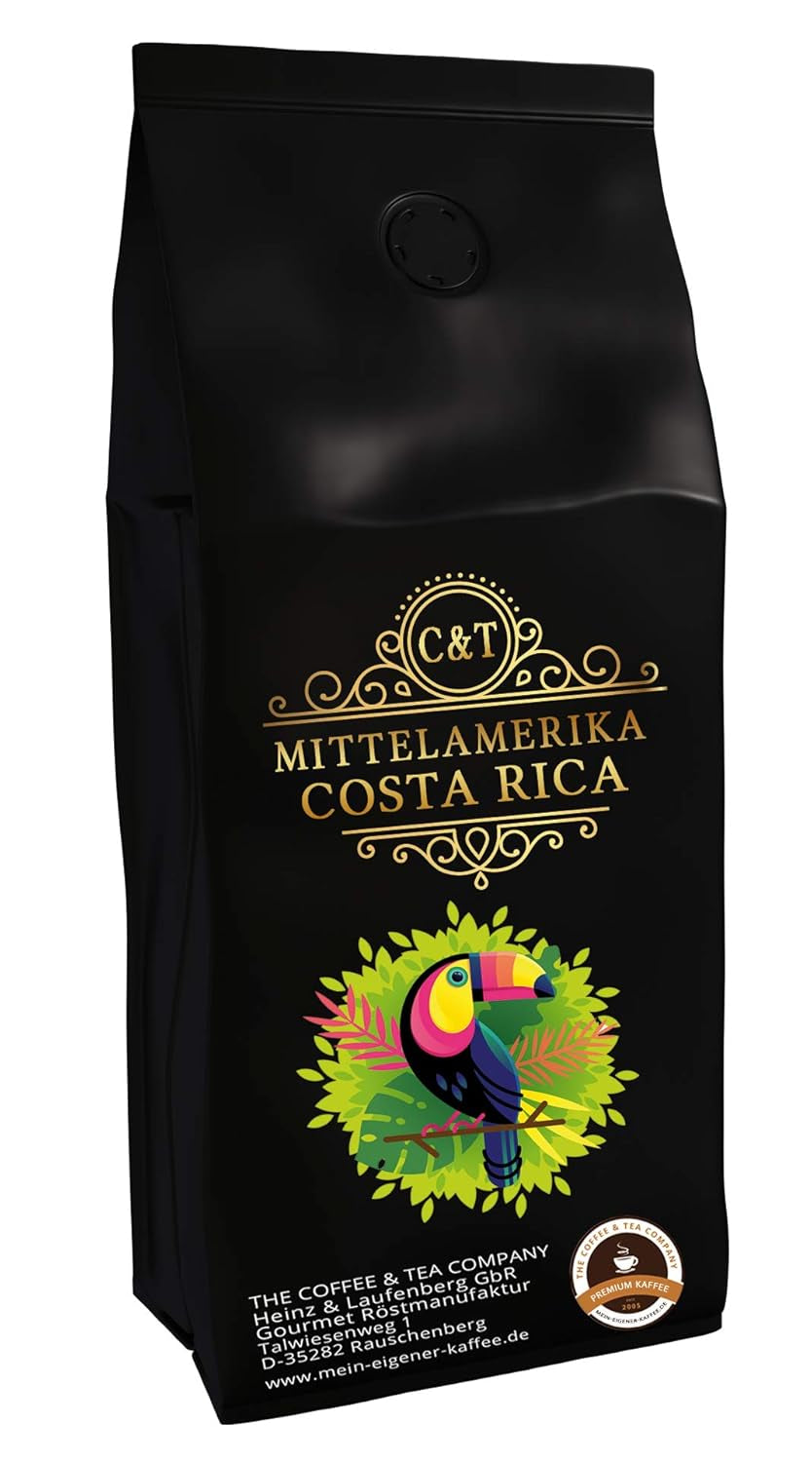 Caffè C&T della Costa Rica 100% Arabica Eccellente caffè premium dell'America Centrale (chicchi interi, 1000 g)