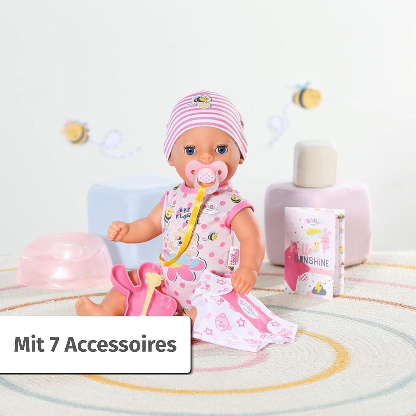 Bambolina Baby Born Lena (bambina) - 36 cm - 7 funzioni, compresi accessori e materasso - Funziona completamente senza batterie - Adatto a bambini piccoli a partire da 1 anno