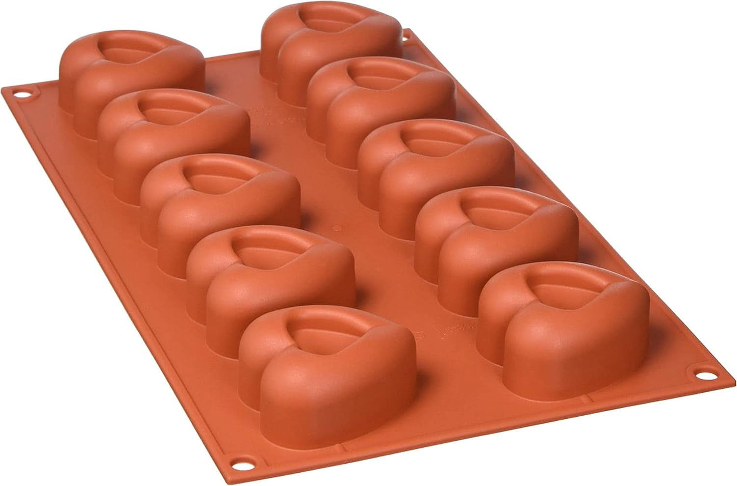 Silikomart 20.036.00.0060 SF 036, Cucina Cuore Naty Shop M (48 x 54 mm, profondità 27 mm. Volume: 10 x 45 ml) 10 x Cuori con tacca