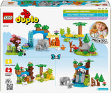 LEGO DUPLO Town Wild Animal Families Set 3 in 1, Giocattolo educativo per bambini con tartarughe, tigri, elefanti, cervi, panda, Set per bambini in età prescolare a partire da 2 anni, Giocattolo da costruzione con personaggi di animali 10446 Set da costruzione Beuche den LEGO-Store