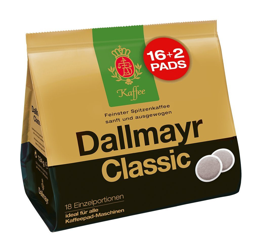 Kaffee Classic Kaffeepads 16 + 2, confezione da 5 (5 x 124 g)