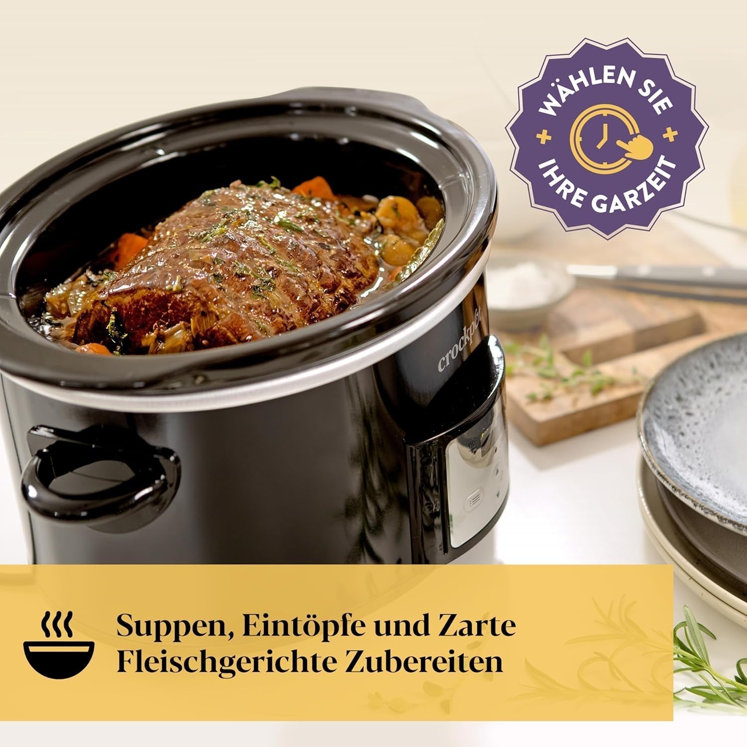 Pentola a cottura lenta digitale Crockpot, 3,5 L (da 3 a 4 persone), CSC113X Pentola a cottura lenta Naty Shop