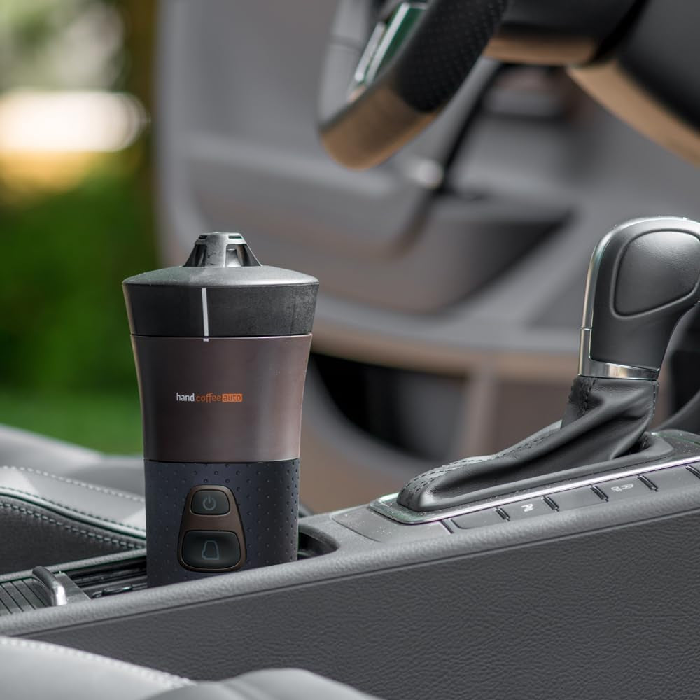 Handpresso - Handcoffee Auto 21000 | Macchina per caffè espresso per auto da 12 V - Macchina per caffè espresso da 12 Volt per auto | Macchina per caffè espresso Senseo Pad per auto - Macchina per caffè espresso da viaggio 12V | Espressore da 12 Volt per camper