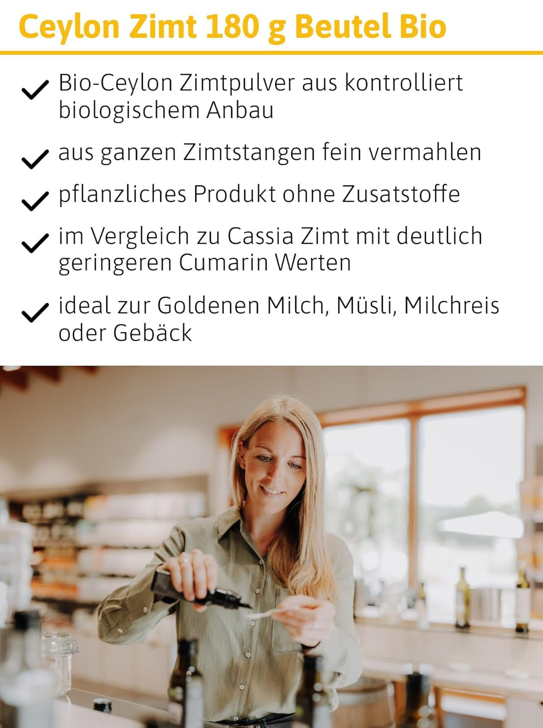 - BIO Ceylon Zimt | Ceylon Zimtpulver aus kontrolliert biologischem Anbau | Zimtpulver fein vermahlen aus ganzen Zimtstangen. Ideale per muesli, milchreis, gebäck uvm. | Contenuto: 180 g