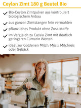 - BIO Ceylon Zimt | Ceylon Zimtpulver aus kontrolliert biologischem Anbau | Zimtpulver fein vermahlen aus ganzen Zimtstangen. Ideale per muesli, milchreis, gebäck uvm. | Contenuto: 180 g