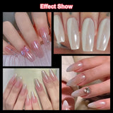 2 Schachteln Weiße Perle Chrom Nagelpuder - Trasparente Aurora Ice Shimmer Chrome Pigment Pulver Für Nägel, Glazed Donut Glitzerpuder Nails Spiegeleffekt-Glitter Nagelkunst-Pulver Für Diy-Salon