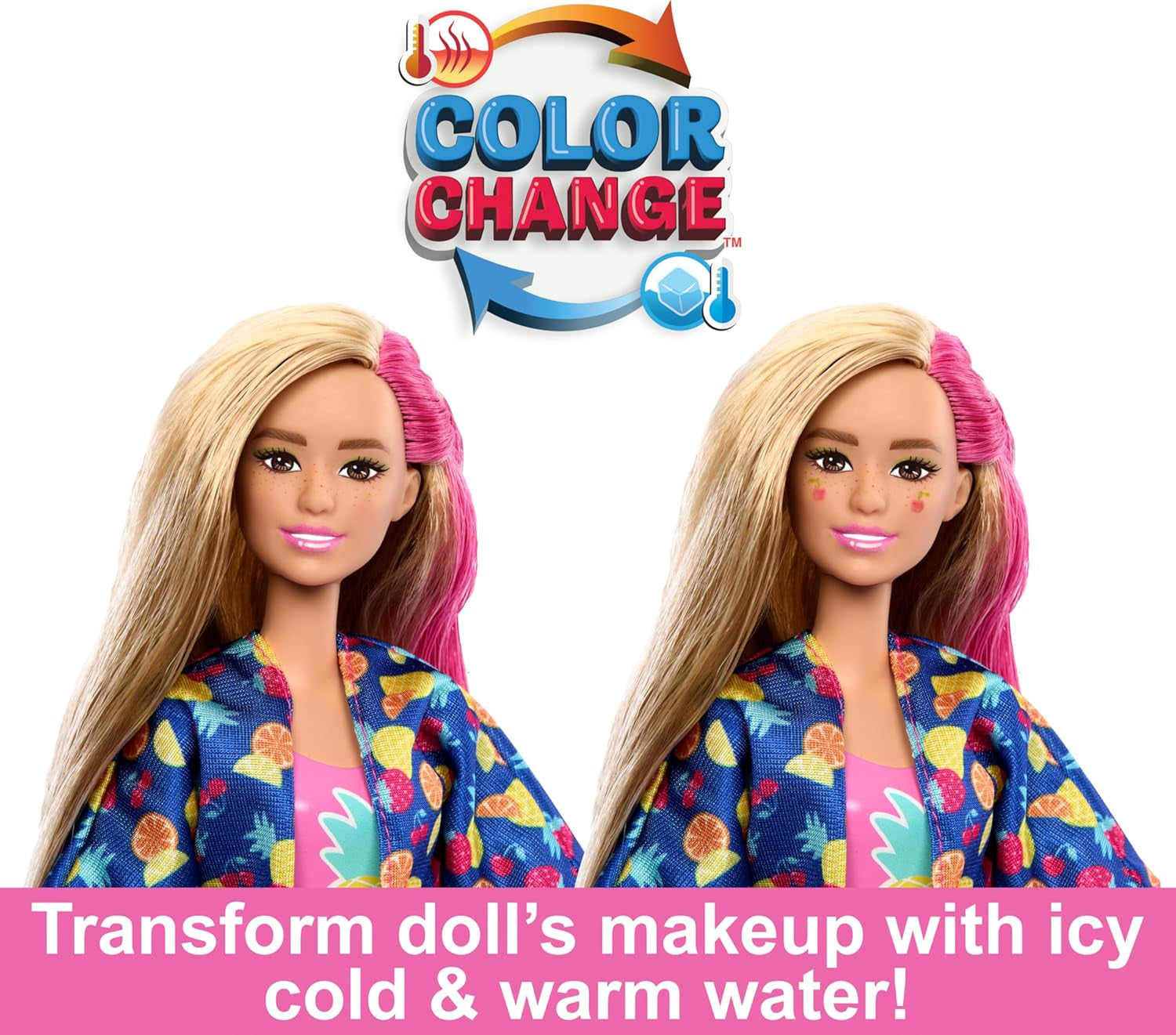 Set regalo BARBIE Pop Reveal Rise & Surprise - 15+ sorprese tra cui 1 bambola Barbie, accessori da spiaggia per un divertimento giocoso e fruttato per bambini dai 3 anni in su, HRK57