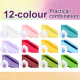 Gel per pittura sfumata, 12 colori di smalto gel sfumato con 100 spugne per unghie e 4 artigli in metallo per french manicure, nail art fai da te, set I