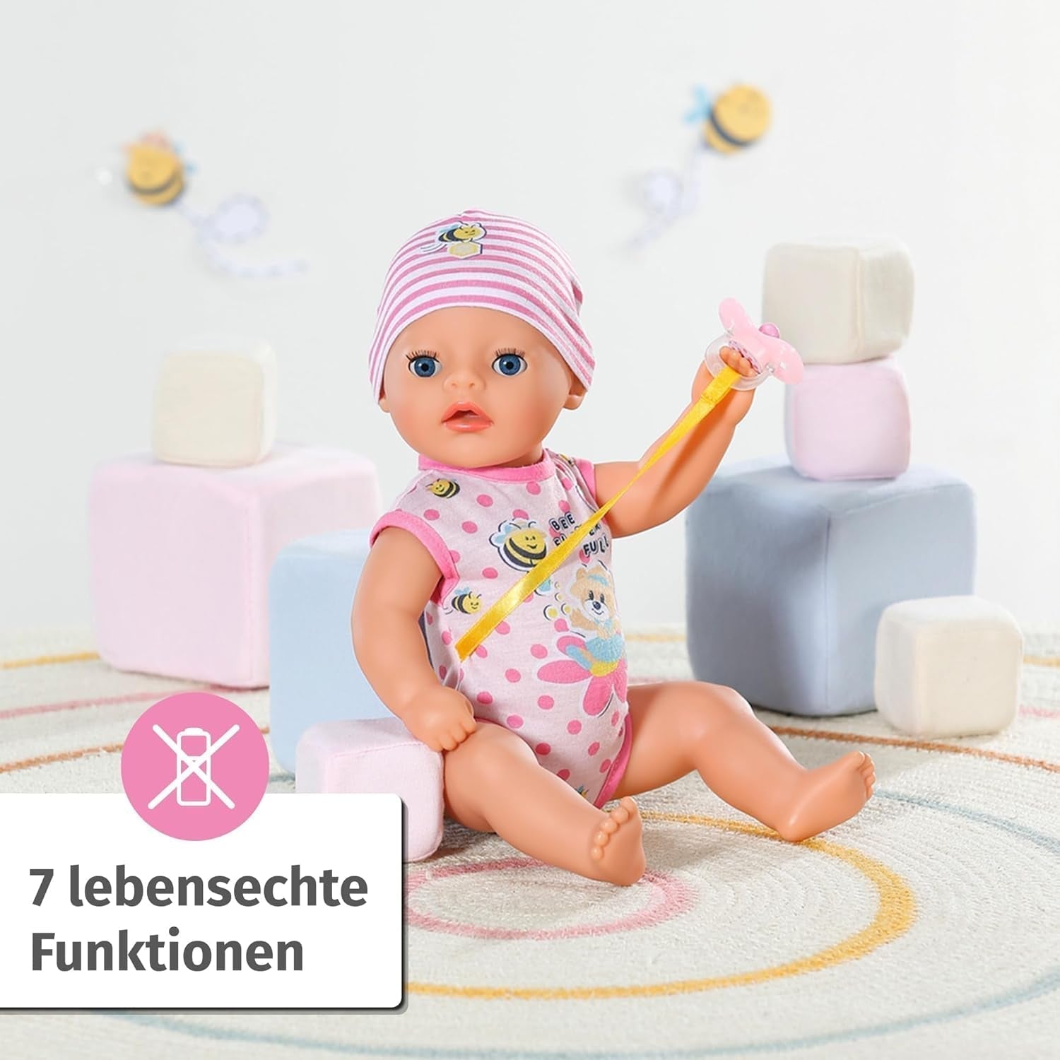 BABY Born Lena (Little Baby Girl) 36Cm, bambola 7 funzioni per bambini da 1 anno, funziona senza batteria, bambola grande 36cm Bambole Naty Shop