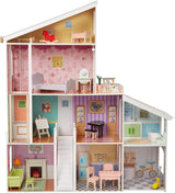 Amazon Basics Casa delle bambole in legno a 4 livelli e accessori per mobili per bambole da 12 pollici Naty Shop Dollhouses Titolo predefinito