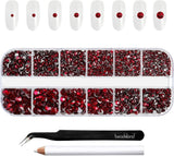 Beadsland 2500 pezzi di vetro per nail art strasssteine ​​​​Kristall Flatback Edelsteine ​​​​Runde, ​​für Handwerk Gemischt 8 Größen SS4 ~ SS30 con picking Pinzette e Stift (Kristall Weiss)