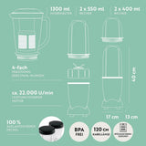 Gourmetmaxx Mr Magic Blender, Smoothie Maker con pacchetto accessori Xxl Naty Shop