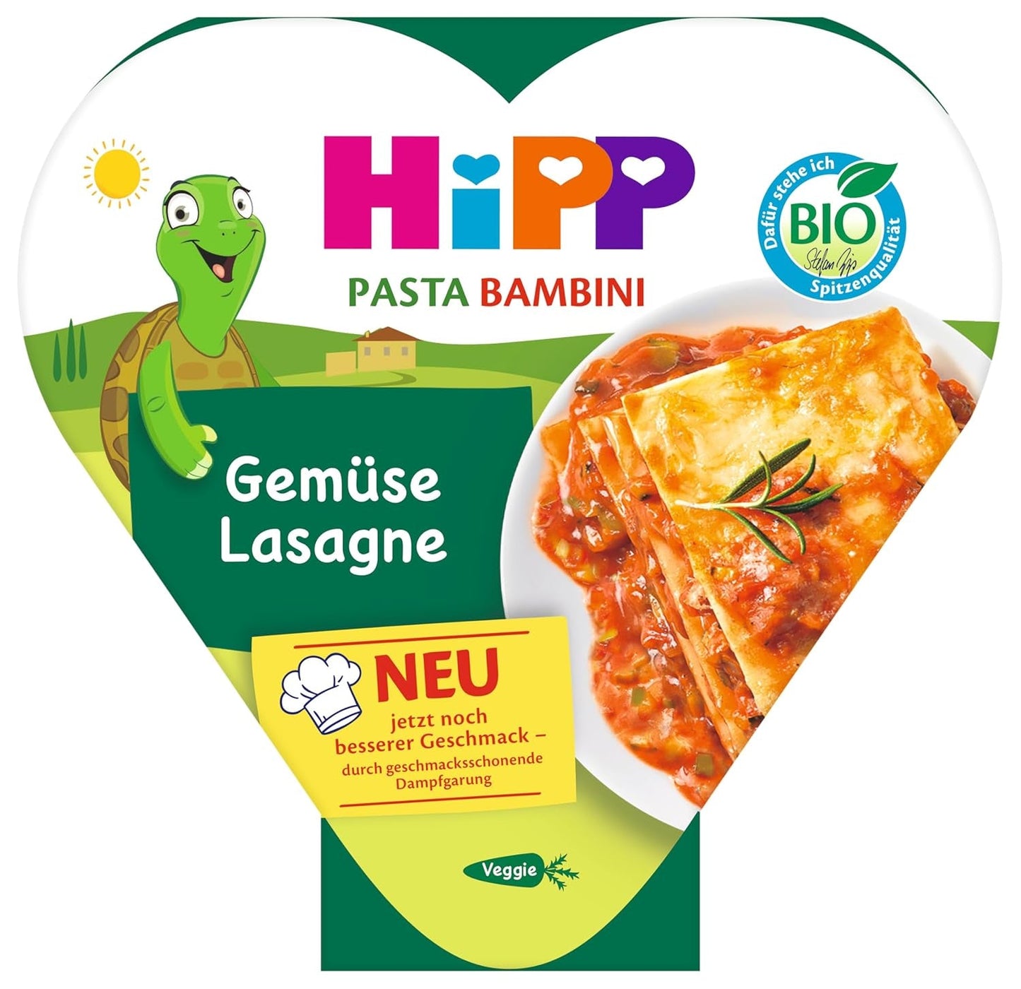 Lasagne alle verdure biologiche HiPP (6 x 250g), pasto a partire da 1 anno, leggermente al vapore, vegetariane, condite per bambini, qualità biologica