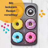 Birkmann, Easy Baking, Donutblech, Backform Für 6 Donuts, Mit Hochwertiger Antihaftbeschichtung, Ø 9 Cm, Mit Rezept, 881631 Stampi e vassoi per cuocere Naty Shop