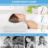 Findigit Cuscino sanitario, Cuscino in Memory Foam, Cuscino ortopedico di supporto per il collo per chi dorme sul fianco e sulla schiena, Cuscino ergonomico per colonna vertebrale cervicale (60 X 35 X 11/9 cm) Cuscini ortopedici cervicali Naty Shop