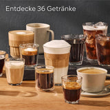 Macchina per caffè espresso completamente automatica Siemens EQ700, ampio schermo TFT a colori, 36 bevande calde e fredde, birra fredda, funzione 2 tazze, controllo app, sistema di pulizia automatico, acciaio inossidabile nero, TQ717D03